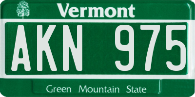 VT license plate AKN975