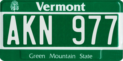 VT license plate AKN977