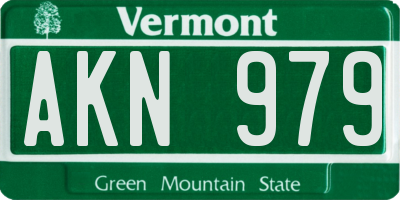 VT license plate AKN979