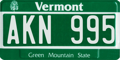 VT license plate AKN995