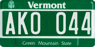VT license plate AKO044