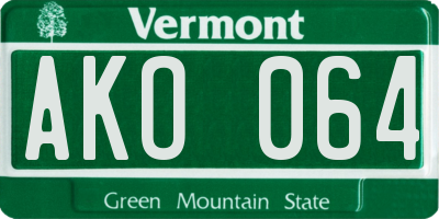 VT license plate AKO064