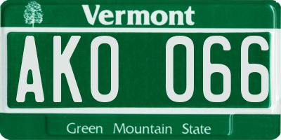 VT license plate AKO066