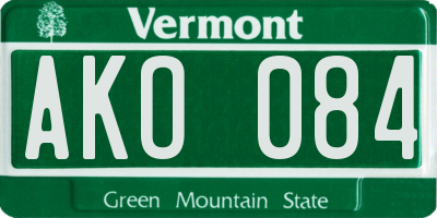 VT license plate AKO084