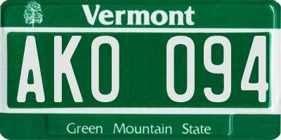 VT license plate AKO094