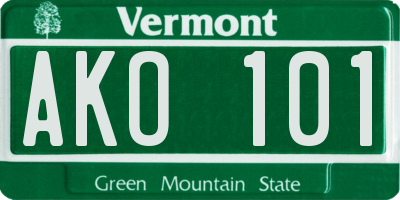 VT license plate AKO101