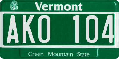VT license plate AKO104