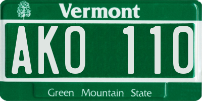 VT license plate AKO110
