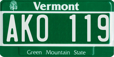 VT license plate AKO119