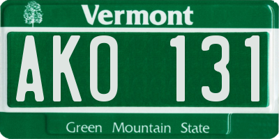 VT license plate AKO131