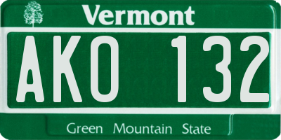 VT license plate AKO132