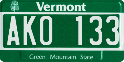 VT license plate AKO133