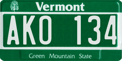 VT license plate AKO134