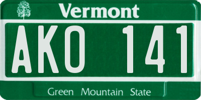 VT license plate AKO141