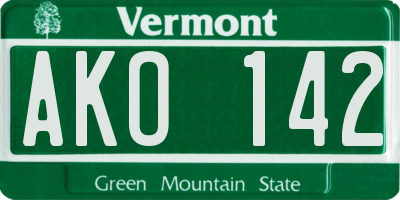 VT license plate AKO142