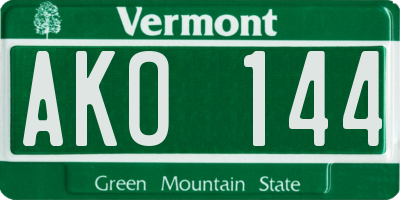 VT license plate AKO144