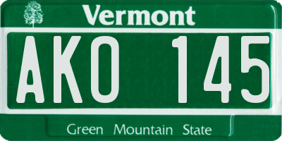 VT license plate AKO145