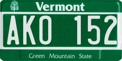VT license plate AKO152