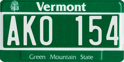 VT license plate AKO154