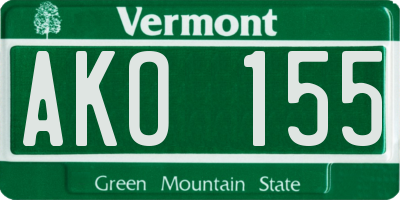 VT license plate AKO155