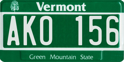 VT license plate AKO156