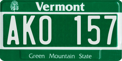 VT license plate AKO157