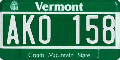 VT license plate AKO158