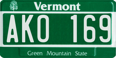 VT license plate AKO169