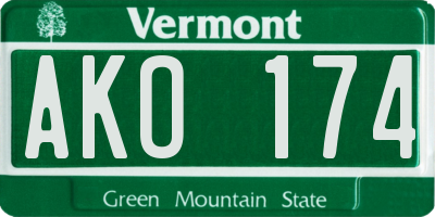 VT license plate AKO174