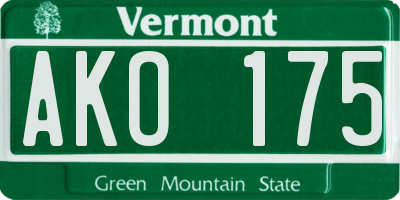 VT license plate AKO175