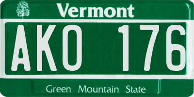 VT license plate AKO176
