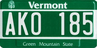 VT license plate AKO185