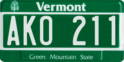 VT license plate AKO211