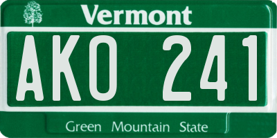 VT license plate AKO241
