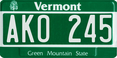 VT license plate AKO245
