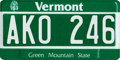 VT license plate AKO246