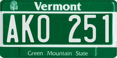 VT license plate AKO251
