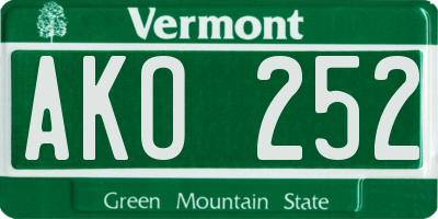 VT license plate AKO252