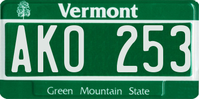 VT license plate AKO253