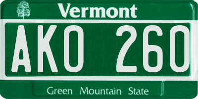 VT license plate AKO260