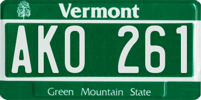 VT license plate AKO261