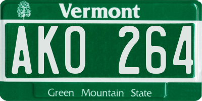 VT license plate AKO264
