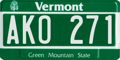 VT license plate AKO271