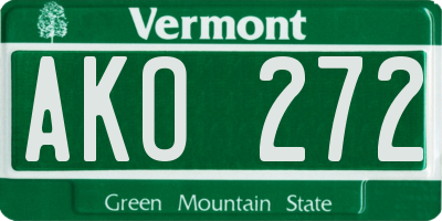 VT license plate AKO272