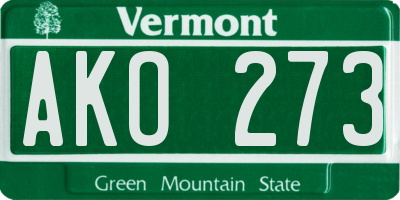 VT license plate AKO273