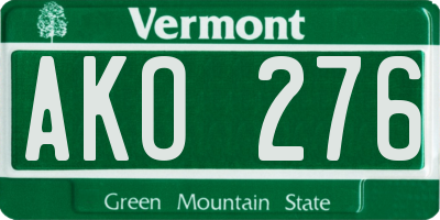 VT license plate AKO276