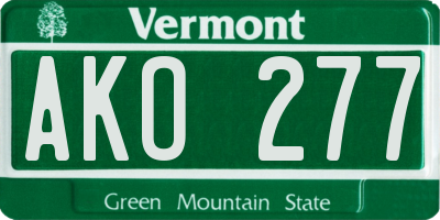 VT license plate AKO277