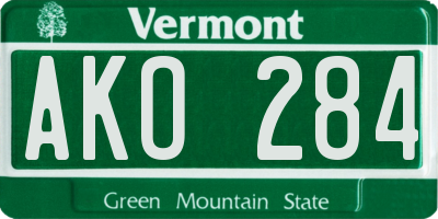 VT license plate AKO284