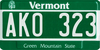 VT license plate AKO323
