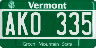 VT license plate AKO335
